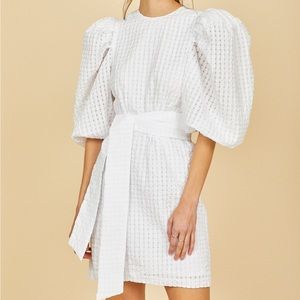 Hunter Bell Sutton White Seersucker Dress